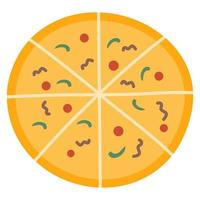 kleurrijke ronde smakelijke pizza vector