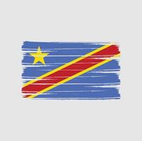 republiek congo vlag borstel vector