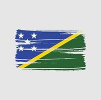 vlag van Salomonseilanden penseelstreken vector