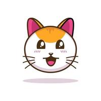 schattige kattenglimlach tekenvector voor kinderen vector