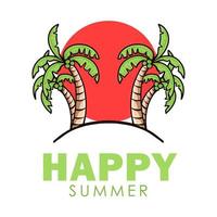 gelukkig zomer eenvoudig en minimalistisch logo-ontwerp vector