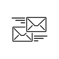 e-mail vector lijn pictogramserie. bevat pictogrammen zoals inbox, brief, bijlage, envelop en meer. uitgebreide slag