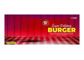 speciale heerlijke hamburger social media banner postsjabloon vector