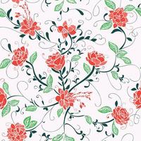 rode rozen, romantisch modern patroon met vintage gevoel. naadloos patroon. geweldig voor lente- en zomerstof, product, scrapbookingateliers, cadeaupapier, behang. oppervlaktepatroon ontwerp - vector