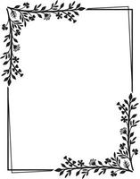 bloemen frame zwart-wit vectorillustratie vector