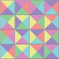 driehoekige kleurrijke tegels vloer. vector naadloos patroon. keramische textuur achtergrond. naadloos tegelpatroon. kleurrijke keramische bakstenen muur. modern design met zachte kleuren.