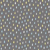 naadloze vector patroon met regendruppels. lente abstracte achtergrond in de kleuren blauw en geel.