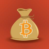 Bruine Bitcoin-geldzak vector