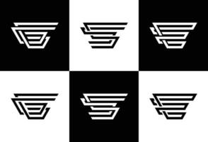 set van creatief monogram logo-ontwerp vector