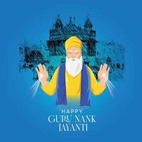 illustratie van gelukkige gurpurab, goeroe nanak jayanti festival van sikh viering achtergrond vector