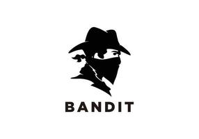 cowboy bandiet met bandana sjaal masker illustratie vector