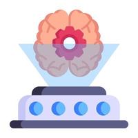 download premium plat icoon van holografische hersenen vector