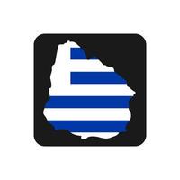 uruguay kaart silhouet met vlag op zwarte achtergrond vector