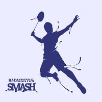 badminton smash plons silhouet vector