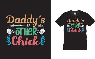 papa's andere kuiken paasdag t-shirtontwerp, kleding, vectorillustratie, grafisch sjabloon, print on demand, textielstoffen, retrostijl, typografie, vintage, pasen tee vector