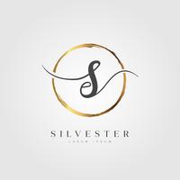 Gouden elegante beginletter Type S vector