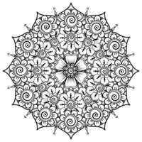 cirkelvormig patroon in de vorm van mandala voor henna, mehndi, tatoeage, decoratie. decoratief ornament in etnische oosterse stijl. kleurboek pagina. vector