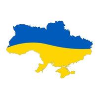 Oekraïne kaart silhouet met vlag geïsoleerd op een witte achtergrond vector
