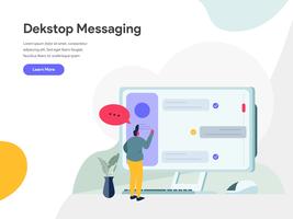 Desktop Messaging Illustratie Concept. Modern vlak ontwerpconcept Web-paginaontwerp voor website en mobiele website Vector illustratie Eps 10