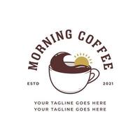's ochtends hete koffie café logo pictogram vector ook geschikt voor t-shirt ontwerp afbeelding