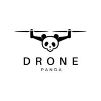 drone logo ontwerp vector sjabloon panda hoofd illustratie