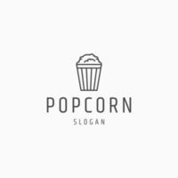 popcorn lijn kunst logo pictogram ontwerpsjabloon vector