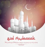 eid mubarak achtergrond met moskee.vector vector