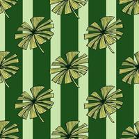 fan palm laat naadloos patroon op. vintage gebladerte van palmetto in gravurestijl. vector