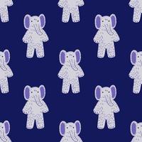 schattig olifant speelgoed naadloze patroon. grappige kinderspeelgoed in doodle-stijl. vector