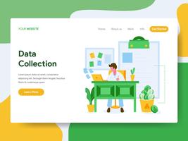 Landingspagina sjabloon van gegevensverzameling illustratie concept. Modern Vlak ontwerpconcept Web-paginaontwerp voor website en mobiele website Vector illustratie