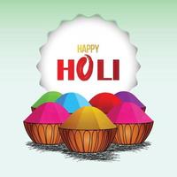 happy holi indian festival viering wenskaart vector