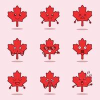schattige Canadese blad mascotte karakter illustratie vector