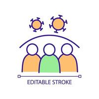 mensen beschermen tegen infecties RGB-kleurenpictogram. het ontwikkelen van een immuunsysteem tegen de ziekte van het coronavirus. kudde-immuniteit. geïsoleerde vectorillustratie. eenvoudige gevulde lijntekening. bewerkbare streek vector