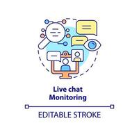 live chat monitoring concept icoon. het volgen van de communicatie van het werkteam. werknemer monitoring abstracte idee dunne lijn illustratie. vector geïsoleerde omtrek kleur tekening. bewerkbare streek