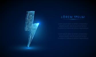 Abstarct low poly lightning. Vectorpijl wireframe vector