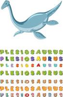 lettertypeontwerp voor plesiosaurus vector