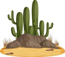 geïsoleerd woestijnlandschap met cactus vector