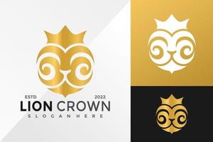 leeuwenkroon logo ontwerp vector illustratie sjabloon