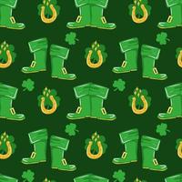 naadloze st. patrick's day-patroon van Ierse symbolen vector