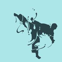 karate kick splash vector