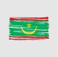 Mauritanië vlag penseelstreken. nationale vlag vector