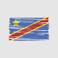 republiek congo vlag penseelstreken. nationale vlag vector