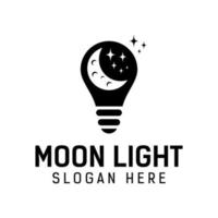 maan licht logo. nacht droom inspiratie logo vector ontwerpsjabloon