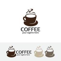 koffie café logo ontwerp vector