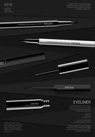 Cosmetische Eyeliner met verpakking Poster ontwerp vectorillustratie vector