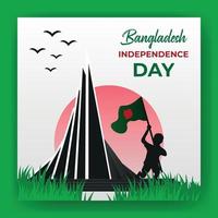 bangladesh onafhankelijkheidsdag vectorillustratie met nationaal monument vector