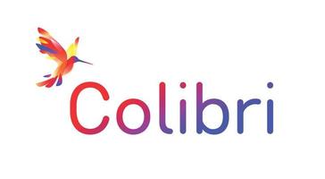 het colibri-logo. vectorillustratie. embleem geïsoleerd op een witte achtergrond. roze gradiënt konijntje kolibrie. logo voor het bedrijf, studio. een modern vogelbeeld voor de site en de pers. vector