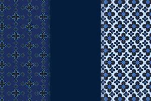 batik trendy donkerblauwe kleur vector naadloze patroon.