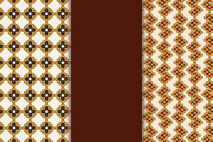 set van bruin batik textuur trendy motief vector naadloze patroon.