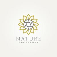 natuurfotografie met minimalistisch lijntekeningenlogo vector